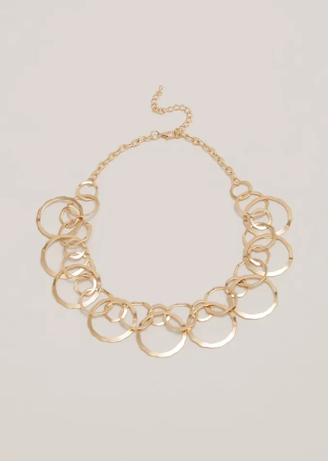 Multi Link Circle Necklace Gold Women Phase Eight Jewellery