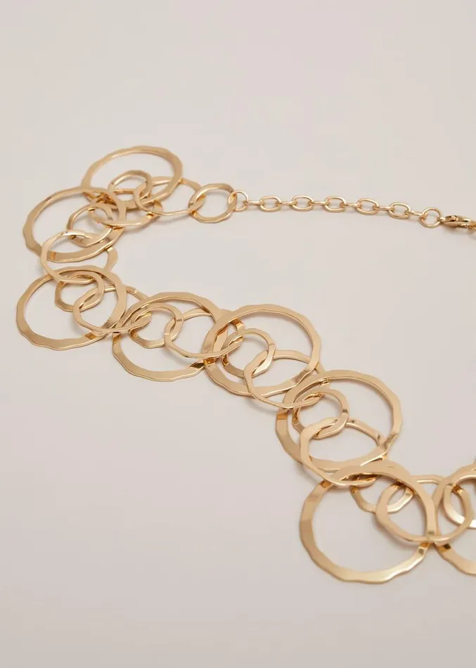 Multi Link Circle Necklace Gold Women Phase Eight Jewellery
