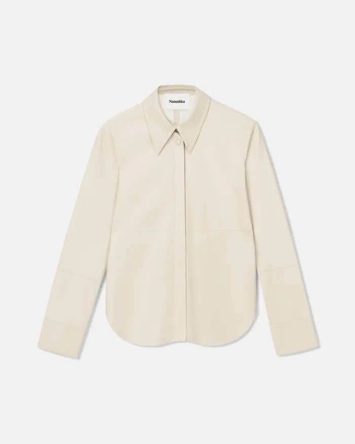 Naum Okobor AltLeather Shirt Creme Women Nanushka Tops