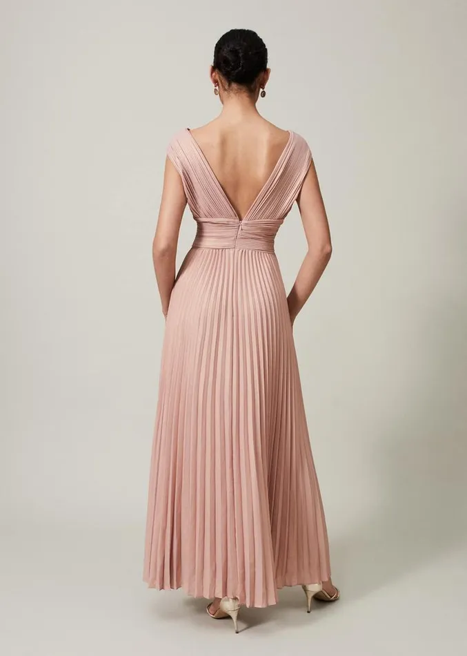 Nelly Pleat Dress Pink Champagne Women Phase Eight Dresses