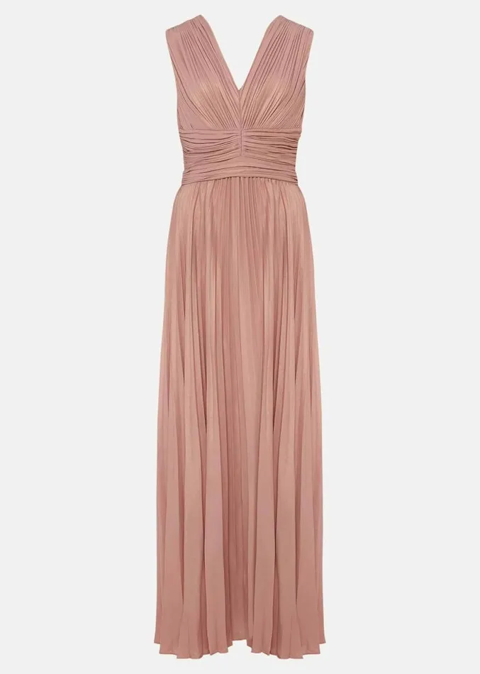 Nelly Pleat Dress Pink Champagne Women Phase Eight Dresses