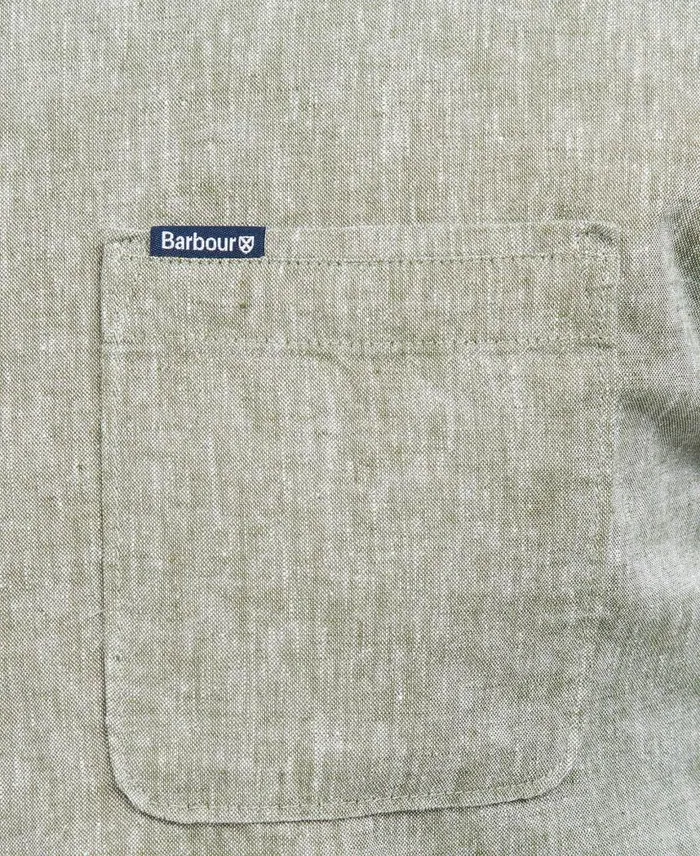 Nelson Tailored LongSleeved Shirt Bleached Olive Men Barbour Shirts