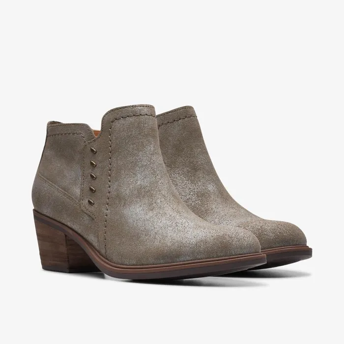 Neva Lo Taupe Metallic Women Clarks Boots and Booties