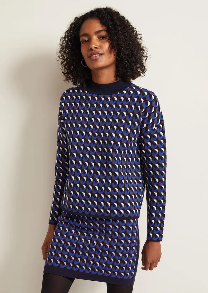 Nicole Geo Twin Set Jumper Multicoloured Women Phase Eight Knitwear