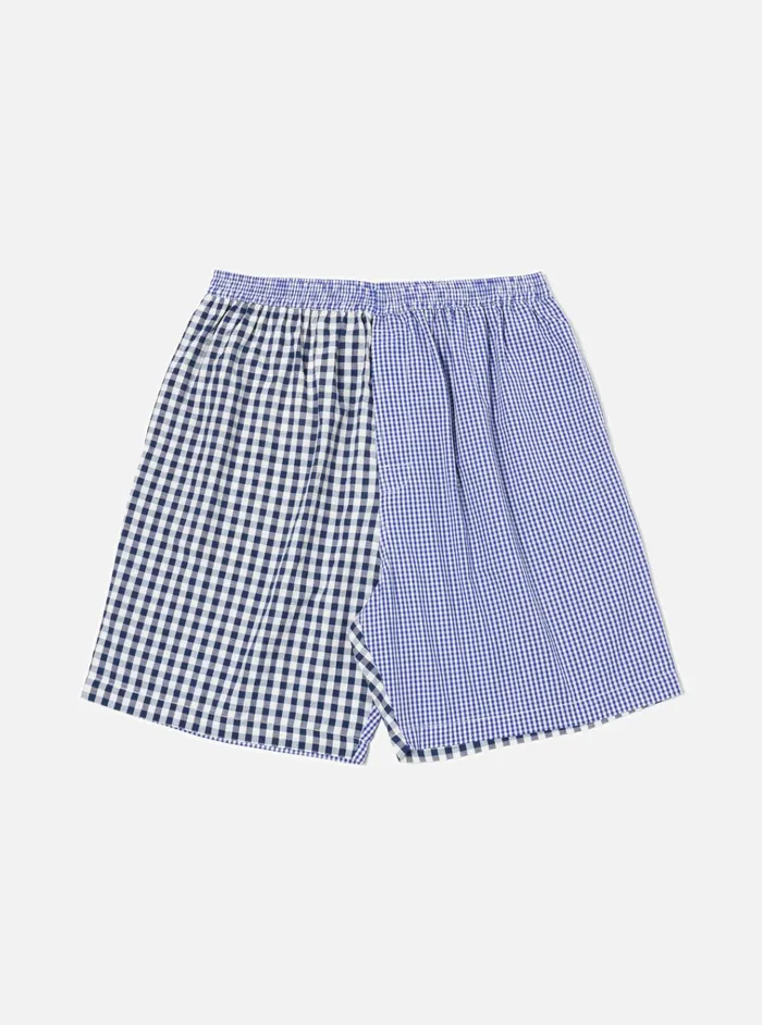 Nightwear Men Universal Works Universal Works Pyjama Short In Blue Gingham Mix