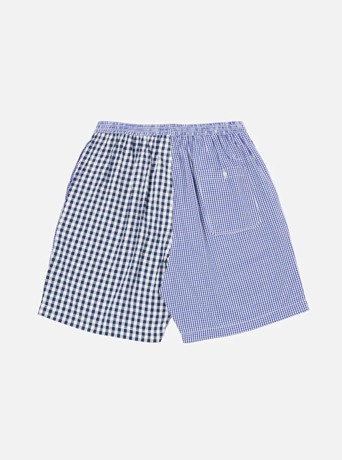 Nightwear Men Universal Works Universal Works Pyjama Short In Blue Gingham Mix