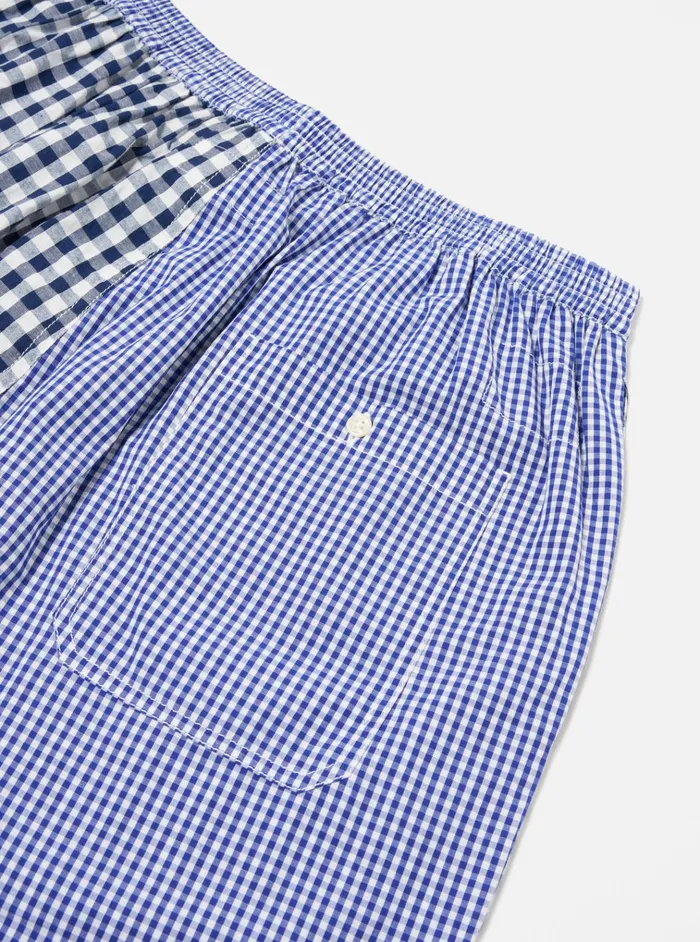 Nightwear Men Universal Works Universal Works Pyjama Short In Blue Gingham Mix