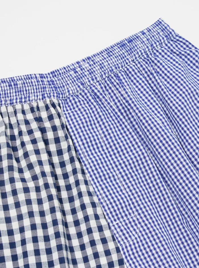 Nightwear Men Universal Works Universal Works Pyjama Short In Blue Gingham Mix