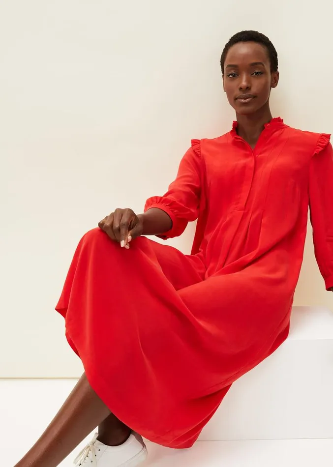 Nivana Frill Shirt Midi Dress Red Women Phase Eight Dresses