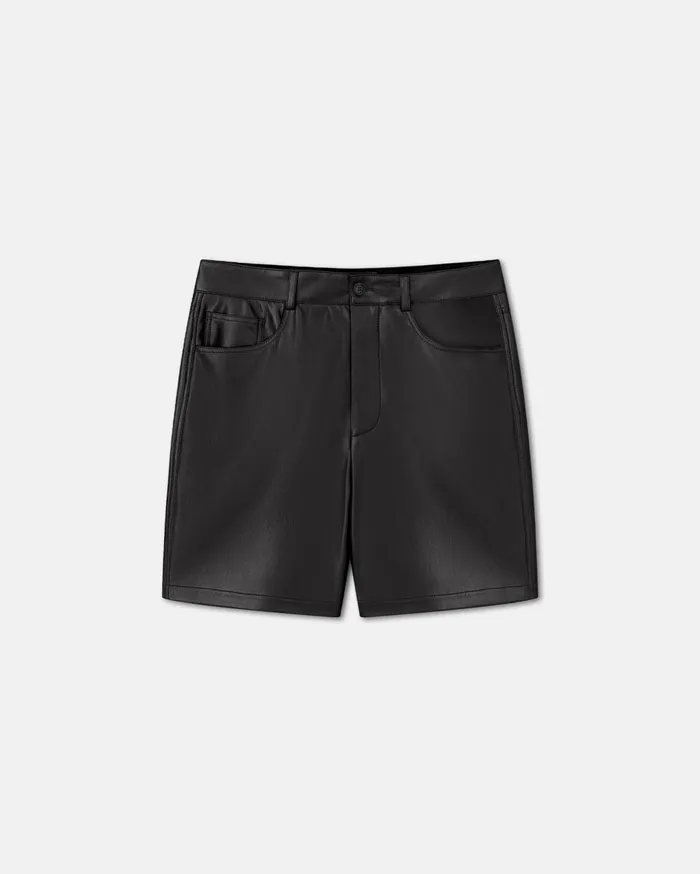 Novan Sale Okobor AltLeather Shorts Black Men Nanushka Shorts