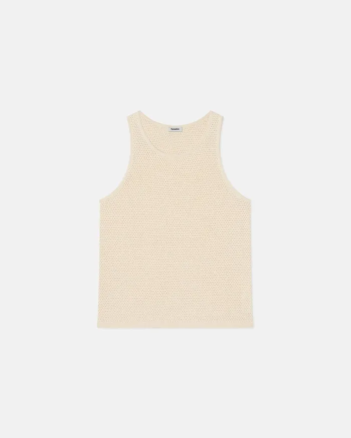 Nyam Crochet Tank Top Creme WomenMen Nanushka Tops