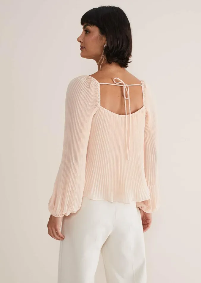 Nysa Pleated Top Soft Pink Women Phase Eight Shirts and Blouses
