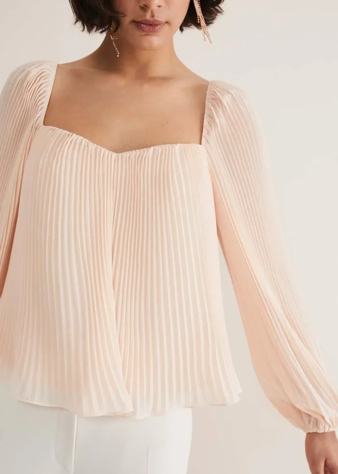 Nysa Pleated Top Soft Pink Women Phase Eight Shirts and Blouses