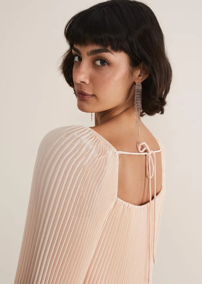 Nysa Pleated Top Soft Pink Women Phase Eight Shirts and Blouses