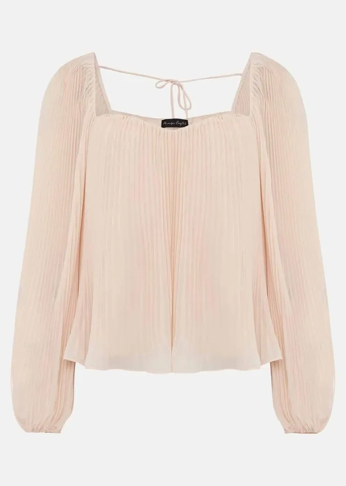 Nysa Pleated Top Soft Pink Women Phase Eight Shirts and Blouses