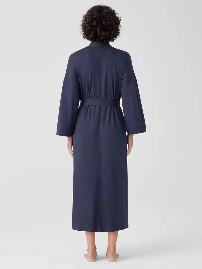 Organic Cotton Interlock Sleep Robe Indigo Women Eileen Fisher Sleepwear