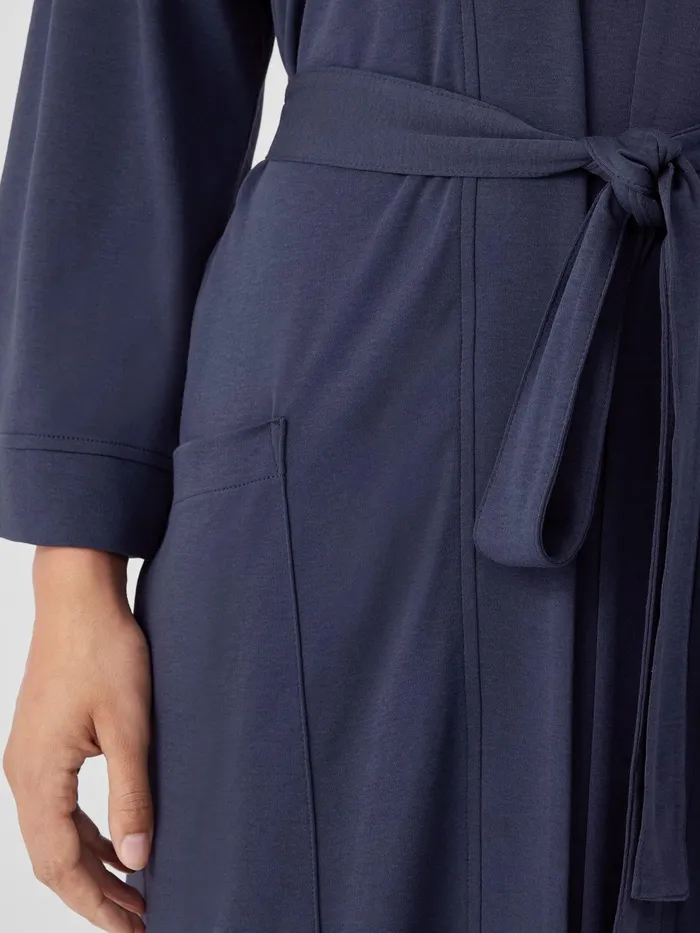Organic Cotton Interlock Sleep Robe Indigo Women Eileen Fisher Sleepwear