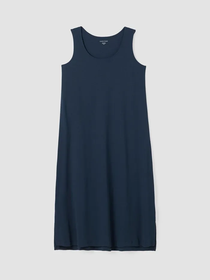 Organic Cotton Interlock Tank Sleep Dress Indigo Women Eileen Fisher Sleepwear