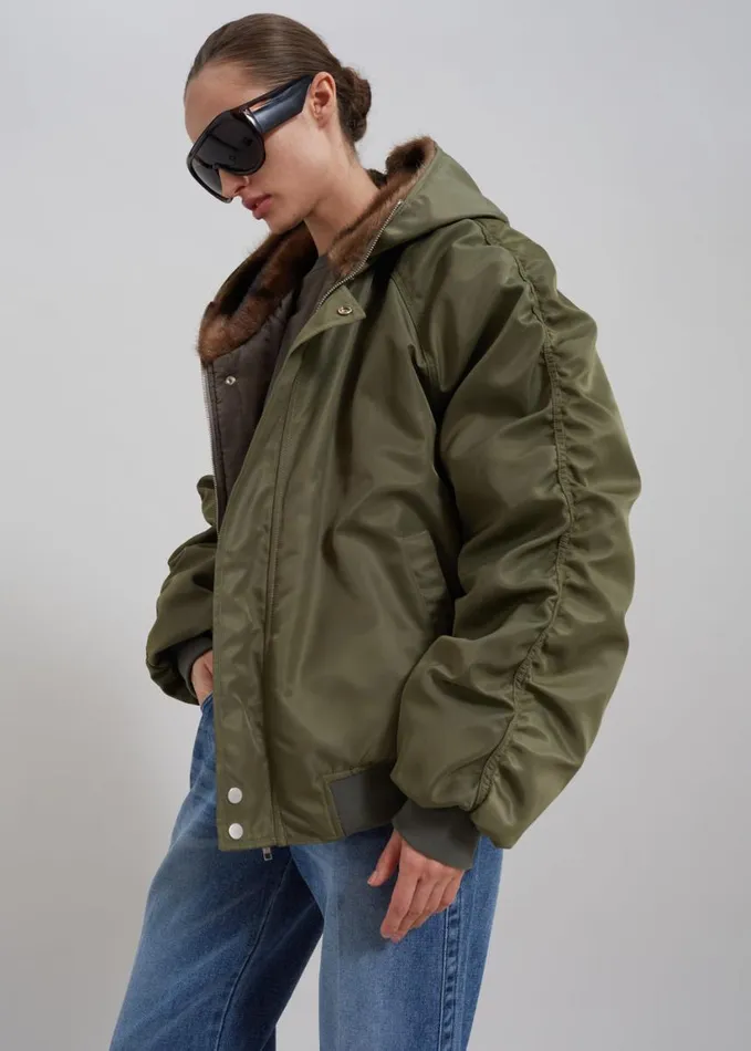 Outerwear Women The Frankie Shop Hayden Faux Fur Bomber 8211 Khaki