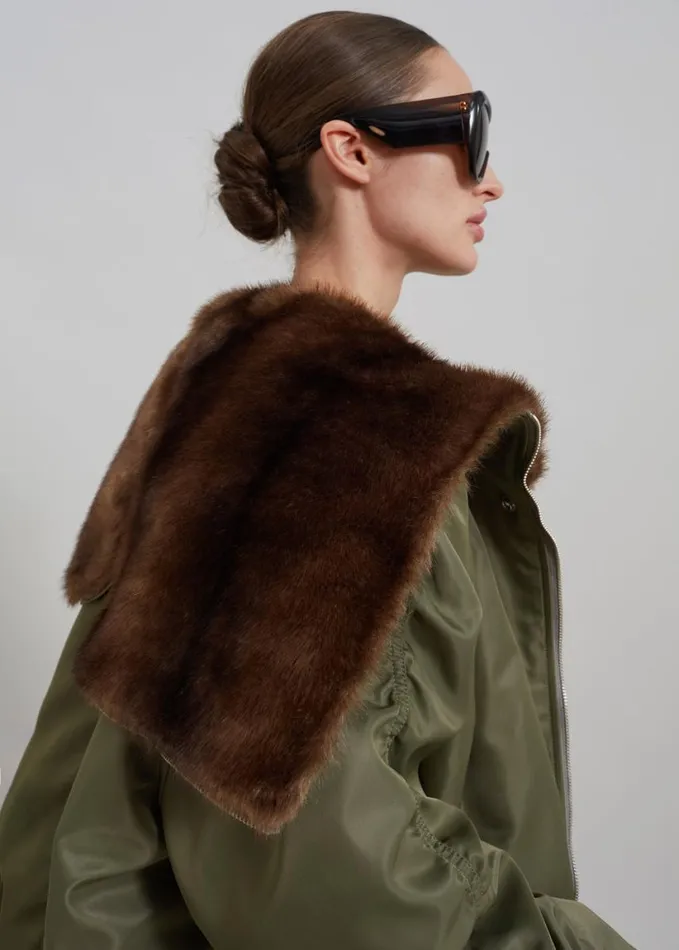 Outerwear Women The Frankie Shop Hayden Faux Fur Bomber 8211 Khaki