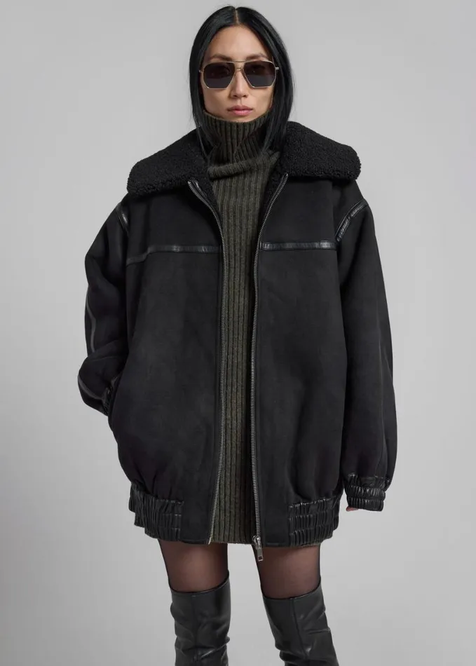 Outerwear Women The Frankie Shop Rotate Oversized Bomber Jacket 8211 Black