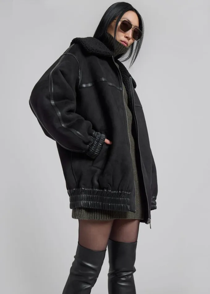 Outerwear Women The Frankie Shop Rotate Oversized Bomber Jacket 8211 Black