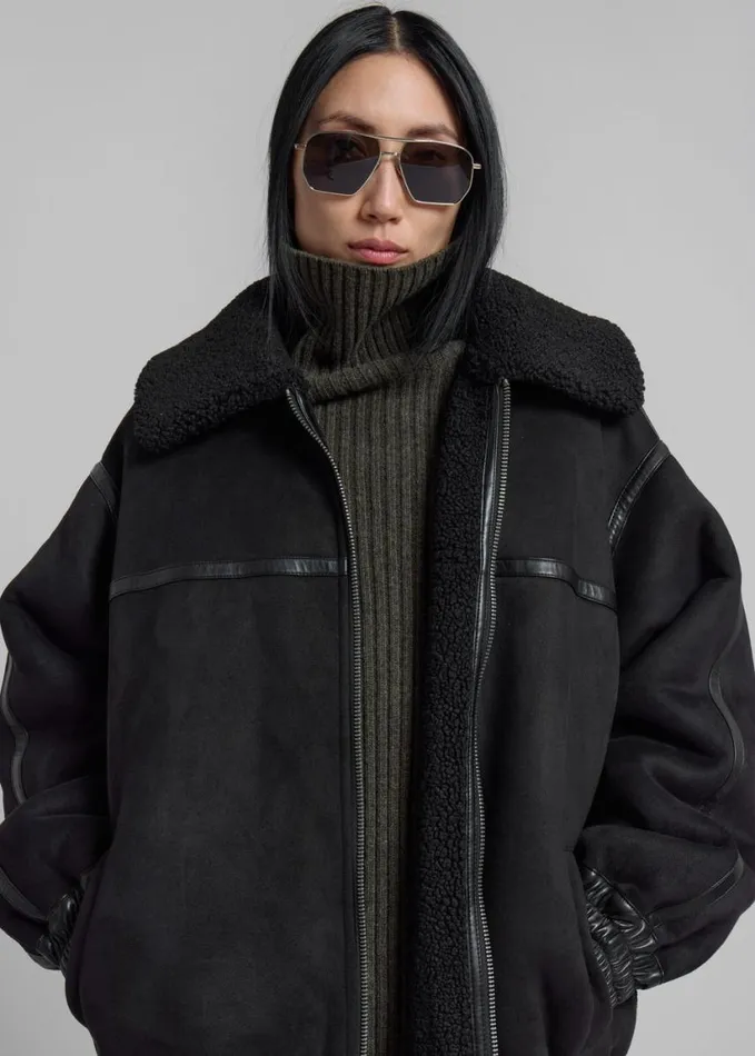Outerwear Women The Frankie Shop Rotate Oversized Bomber Jacket 8211 Black