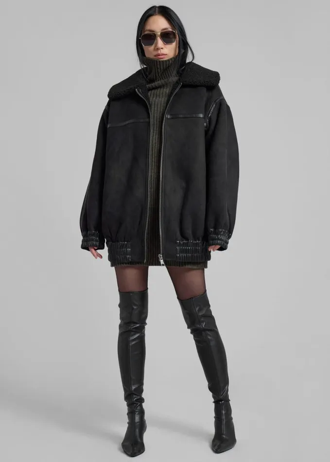 Outerwear Women The Frankie Shop Rotate Oversized Bomber Jacket 8211 Black