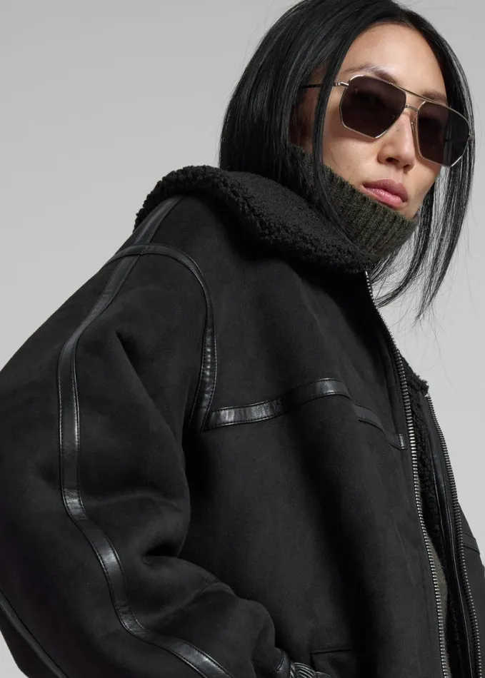 Outerwear Women The Frankie Shop Rotate Oversized Bomber Jacket 8211 Black