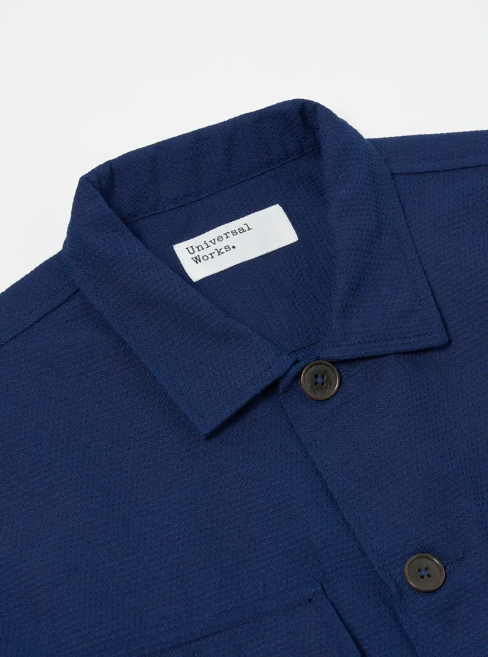 Overshirts Men Universal Works Universal Works Dockside Overshirt In Indigo Textured Cotton
