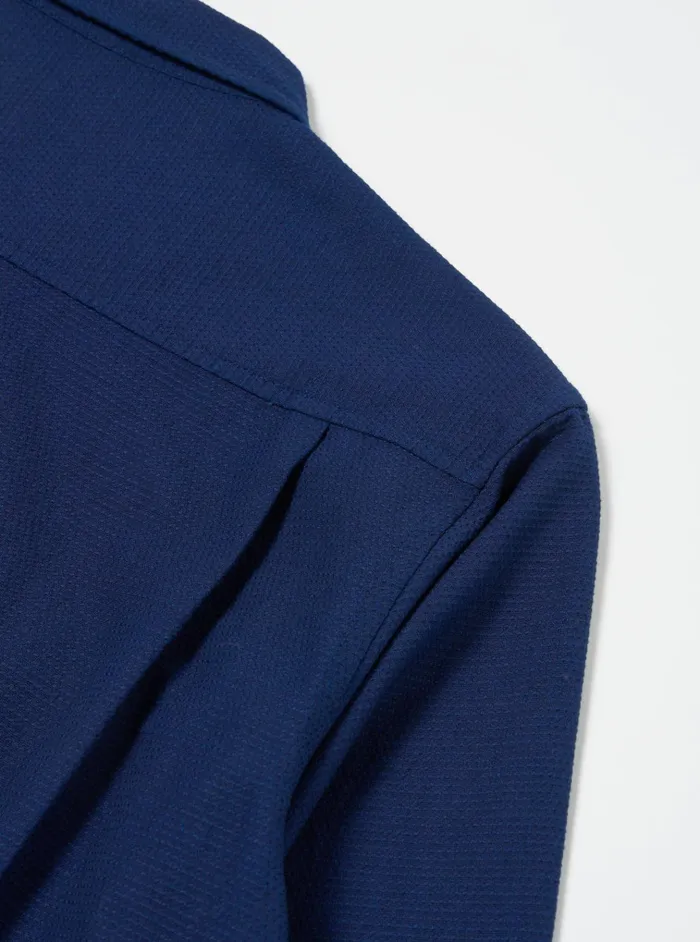 Overshirts Men Universal Works Universal Works Dockside Overshirt In Indigo Textured Cotton