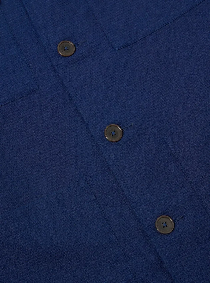 Overshirts Men Universal Works Universal Works Dockside Overshirt In Indigo Textured Cotton