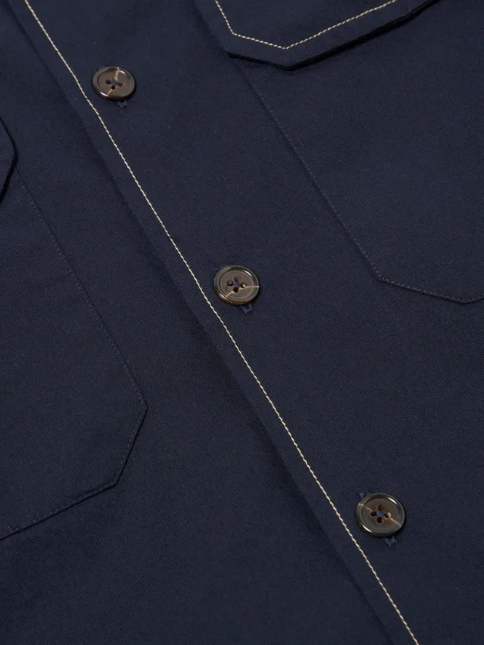 Overshirts Men Universal Works Universal Works LS Utility Shirt In Navy Military Shirting