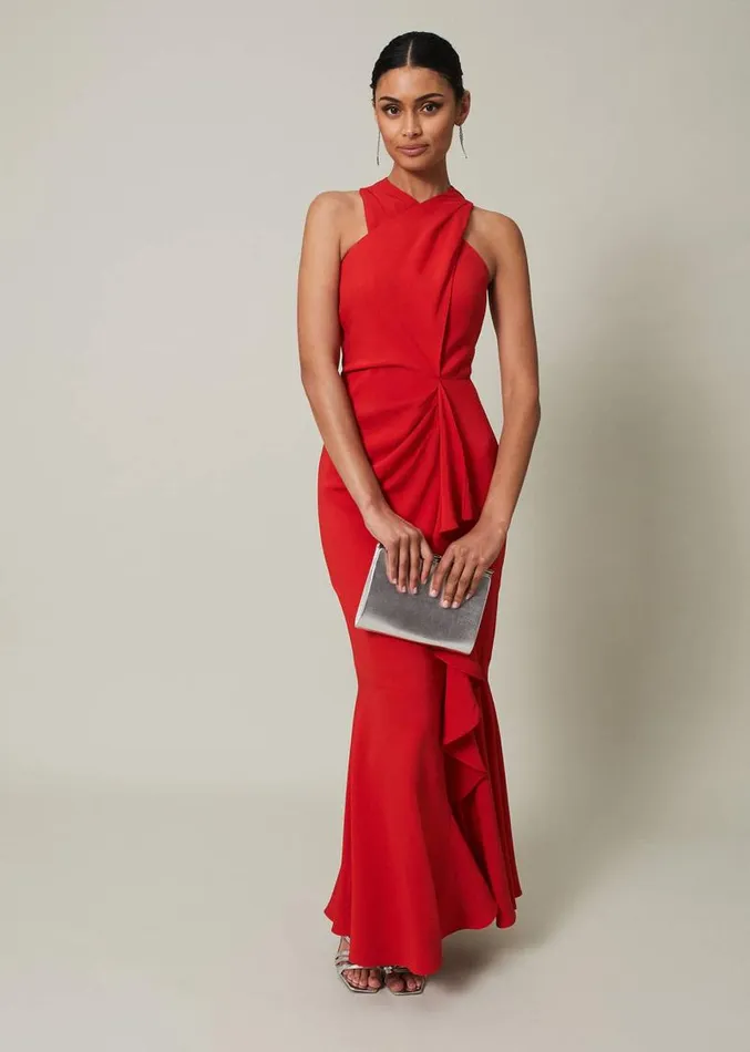 Pamela Ruffled Maxi Dress Red Women Phase Eight Dresses