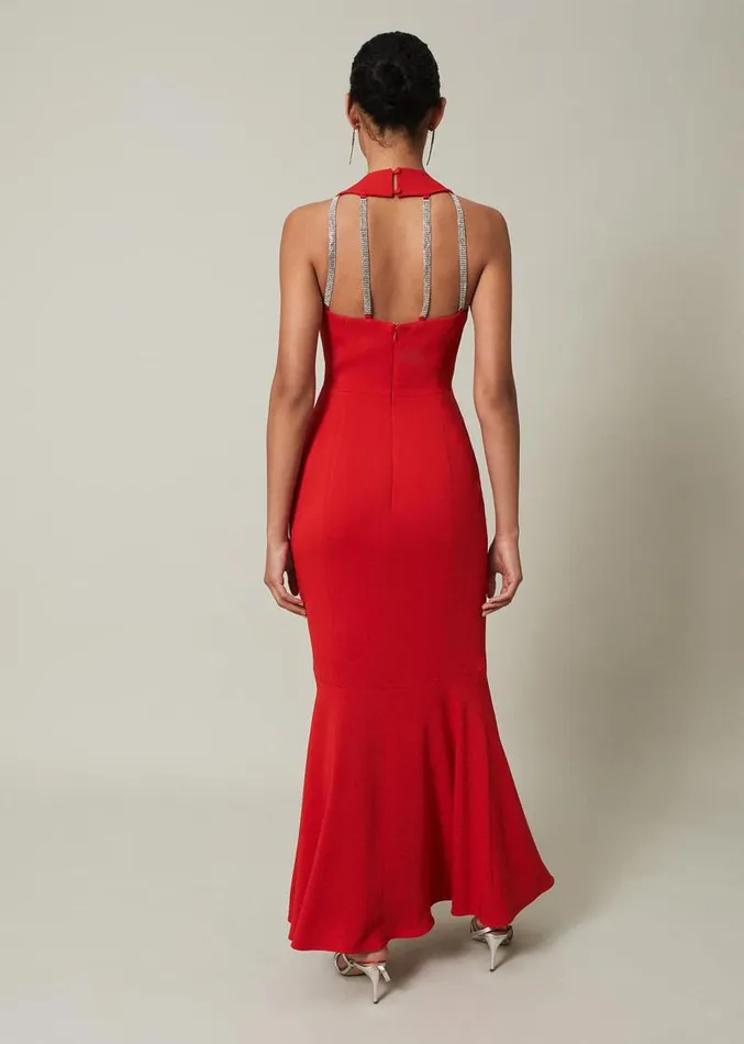 Pamela Ruffled Maxi Dress Red Women Phase Eight Dresses