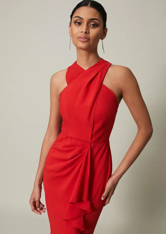 Pamela Ruffled Maxi Dress Red Women Phase Eight Dresses