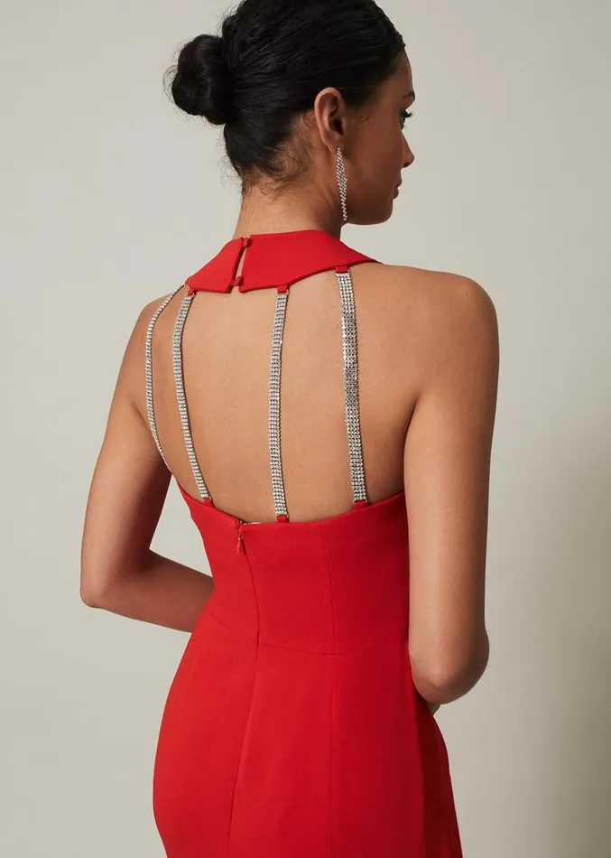 Pamela Ruffled Maxi Dress Red Women Phase Eight Dresses