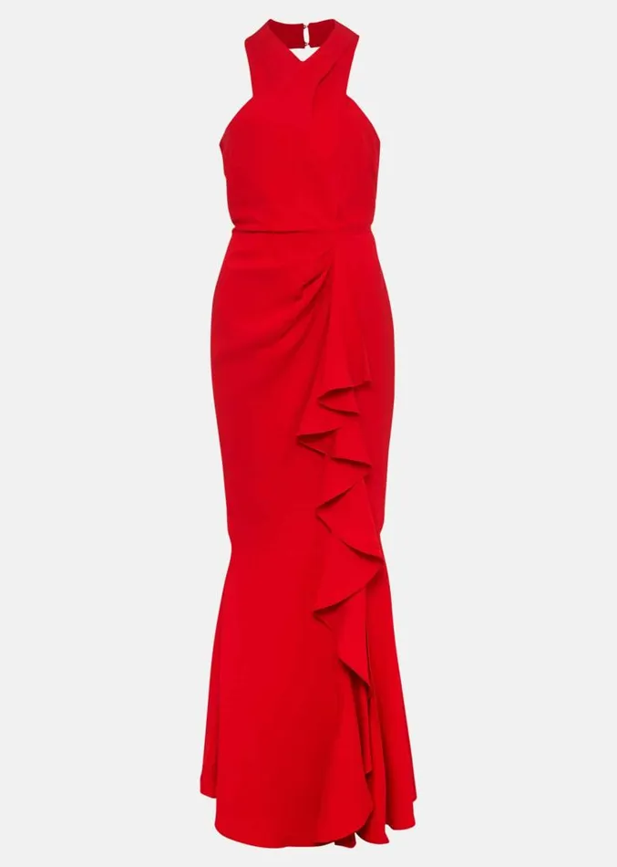 Pamela Ruffled Maxi Dress Red Women Phase Eight Dresses