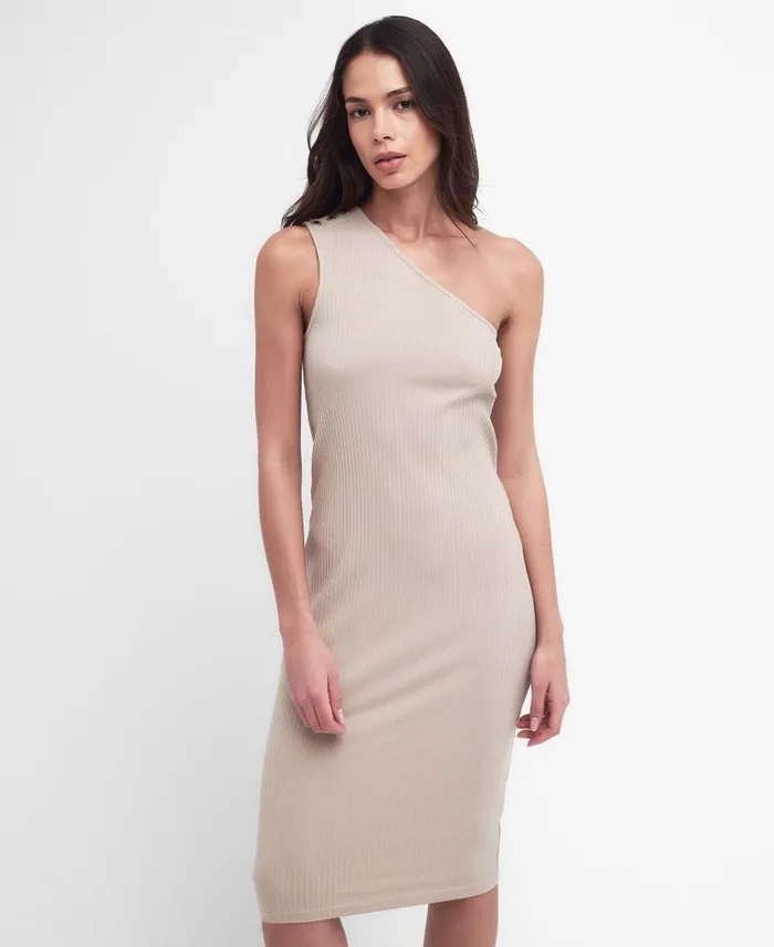Parisse Midi Dress Oat Women Barbour Dresses and Skirts