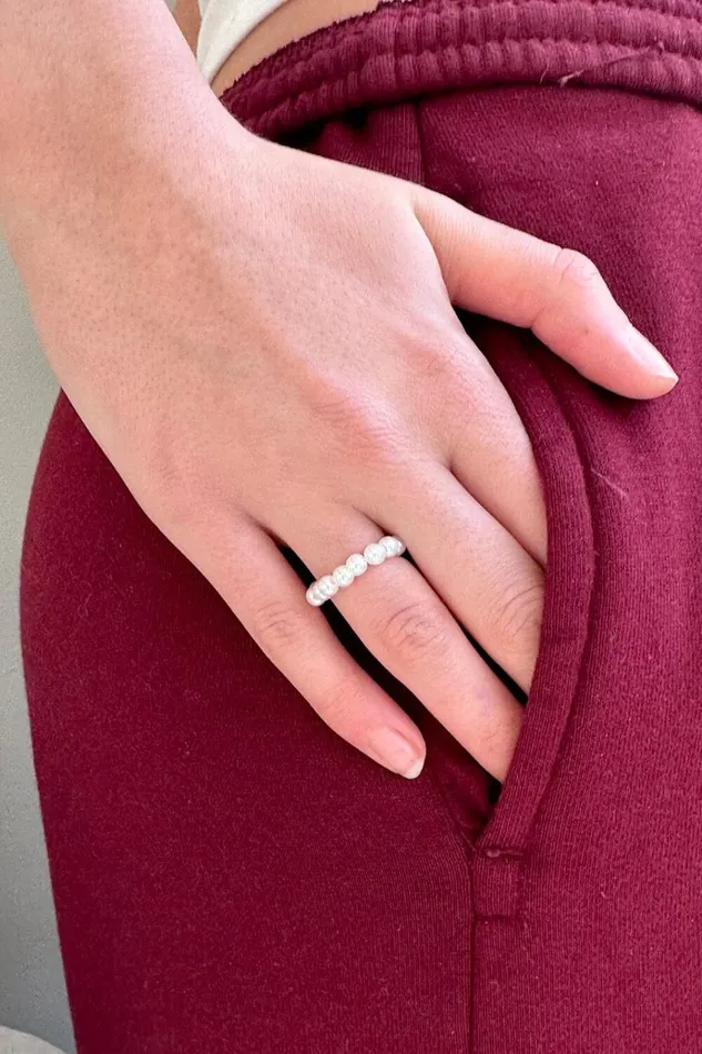 Pearl Ring White Women Brandy Melville Jewelry