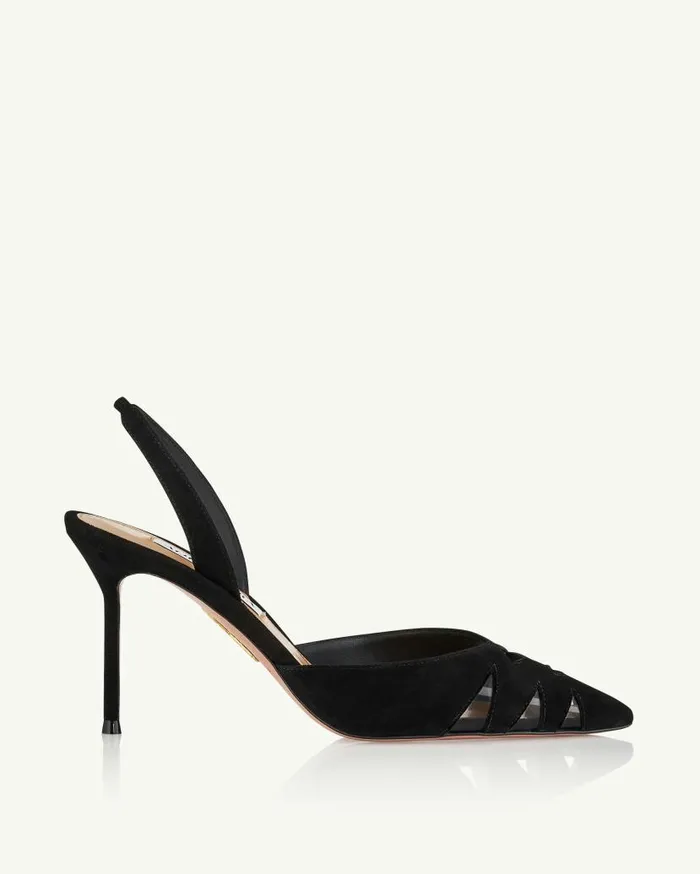 Peek Sling 85 Black Women Aquazzura Pumps Peek Sling 85 Black Women Aquazzura Pumps