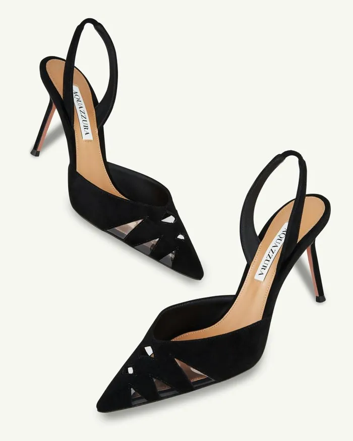 Peek Sling 85 Black Women Aquazzura Pumps Peek Sling 85 Black Women Aquazzura Pumps