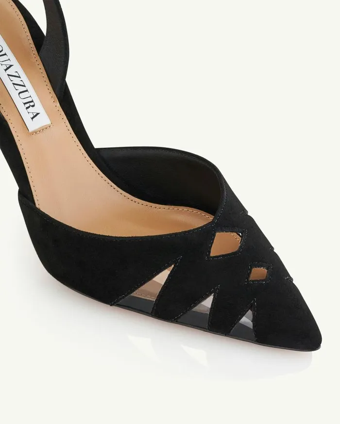 Peek Sling 85 Black Women Aquazzura Pumps Peek Sling 85 Black Women Aquazzura Pumps