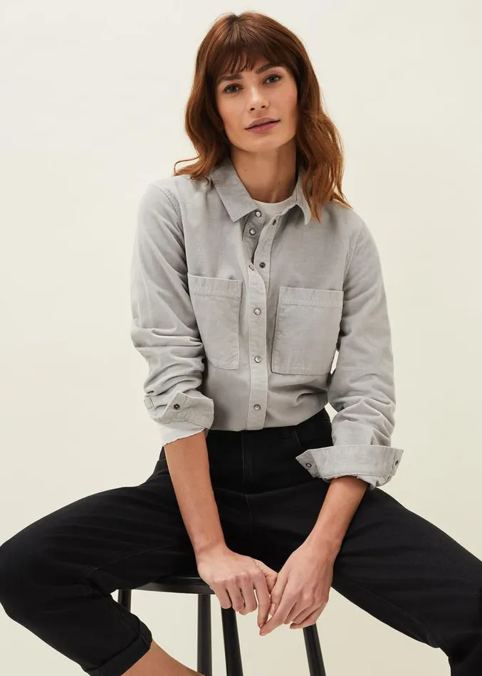 Peggie Corduroy Oversized Shirt Mint Women Phase Eight Shirts and Blouses