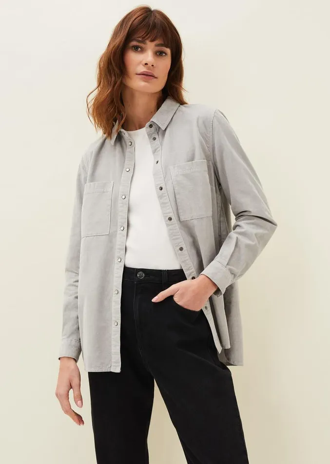 Peggie Corduroy Oversized Shirt Mint Women Phase Eight Shirts and Blouses