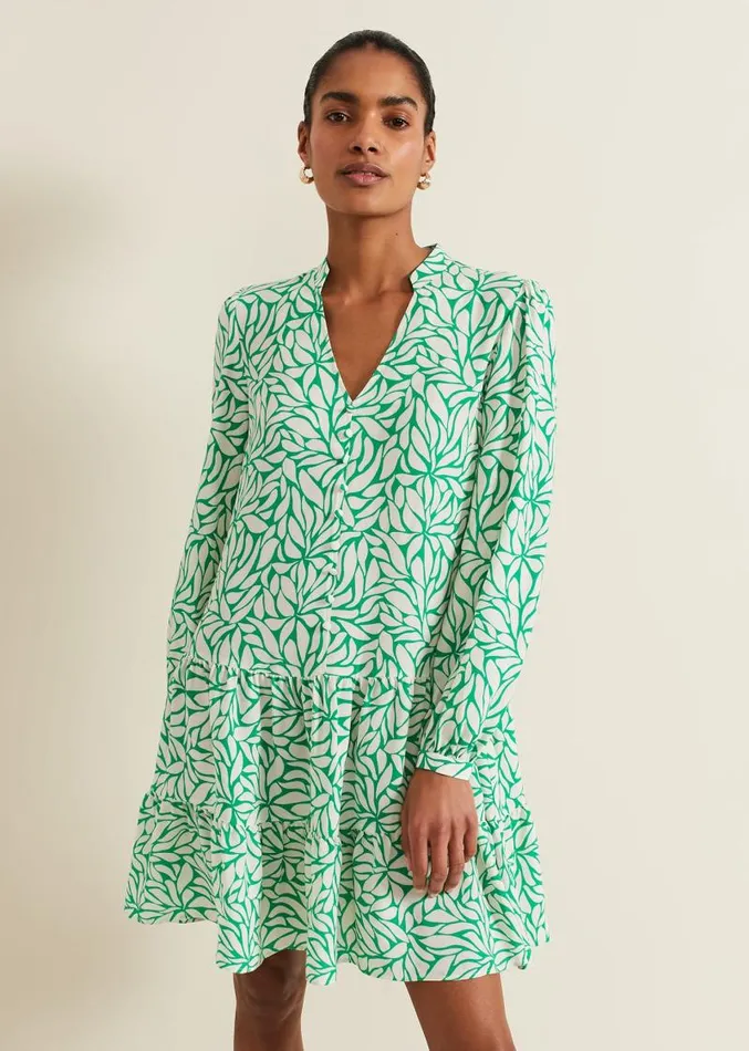 Penele Leaf Swing Dress Green Women Phase Eight Dresses