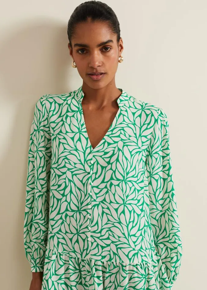 Penele Leaf Swing Dress Green Women Phase Eight Dresses