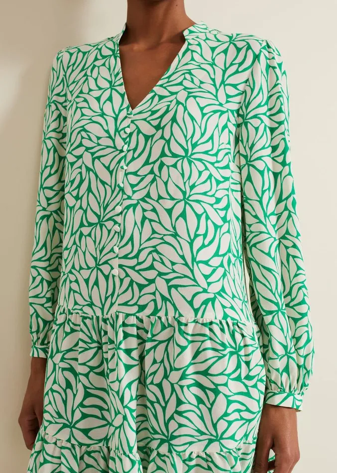Penele Leaf Swing Dress Green Women Phase Eight Dresses
