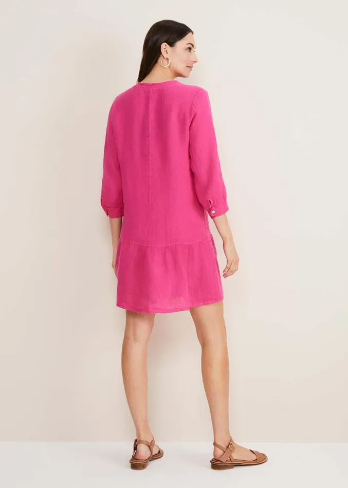 Penele Linen Swing Dress Magenta Women Phase Eight Dresses