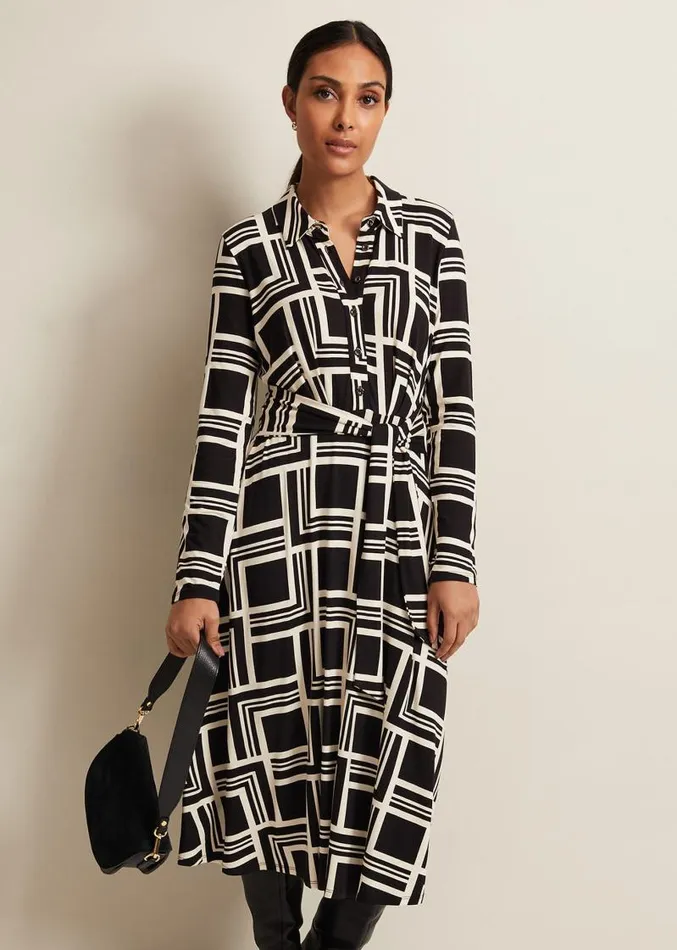 Petite April Midi Dress Blackmulti Women Phase Eight Dresses